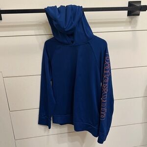 Kids Patagonia Blue Hoodie with Orange Logo